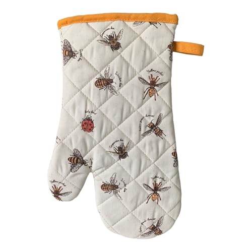 SiXsigma Sports Single Oven Gloves Heat Resistant - Oven Mitts kitchen Gloves For BBQ, Cooking, Grilling, Baking Oven Mits For Women & Men (Bumble Bees)