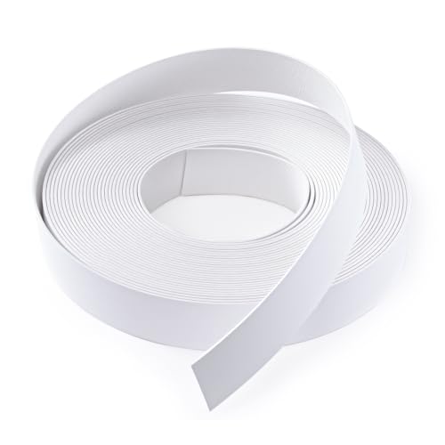 Image of PVC Edge Banding 3 /4 inch x 25 ft Veneer Edge Banding White with Hot Melt Adhesive Pre - glued Iron on Edging Tape Trim for Cabinet Plywood Repairs and Furniture Restoration