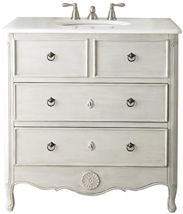 Benton Collection 34" Cottage Look Daleville Bathroom Sink Vanity Model HF081-CK (Distressed Grey)