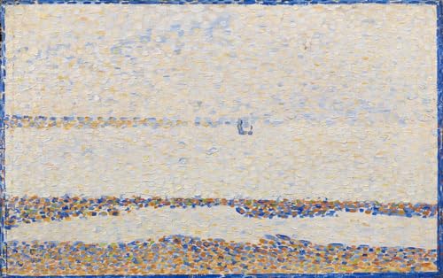 Cuadro pintura al óleo de Playa de Gravelines por Georges Pierre Seurat, 60x90cm para hogar