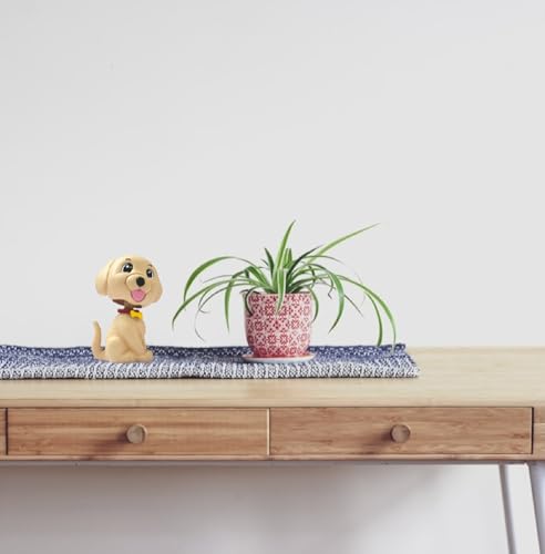 Image of AUGEN Cute Dog Beige Bobblehead for Car Dashboard, Office Desk & Study Table (Pack of 1)