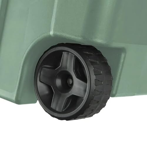 POMILER 40-Gallon Wheeled Storage Bins (2-Pack) - Heavy Duty Plastic Totes with Lids & Handles - Industrial Garage/Utility Containers for Tools, Camping Gear (36.9\" x 21.4\") (Green)