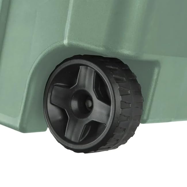 40-Gallon Wheeled Storage Bins (2-Pack) - Heavy Duty Plastic Totes with Lids & Handles - Industrial Garage/Utility Containers for Tools, Camping Gear (36.9 x 21.4) (Green)