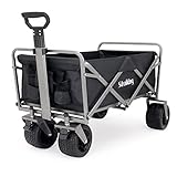 Strolking Folding Wagon Cart Collapsible Utility Camping Grocery Canvas Portable Rolling Lightweight