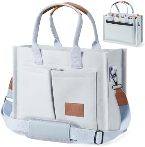 Canvas Tote Bags with Pockets - Women's Everyday Satchel Handbag