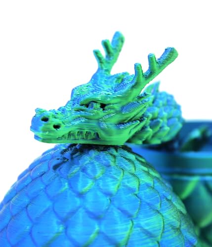 Joy Toy - Drakliths 24202 - 3D-gedrucktes Drachenei, Drachenei mit Drache, voll beweglicher Drache, Zappelspielzeug 7x7x9,5 cm