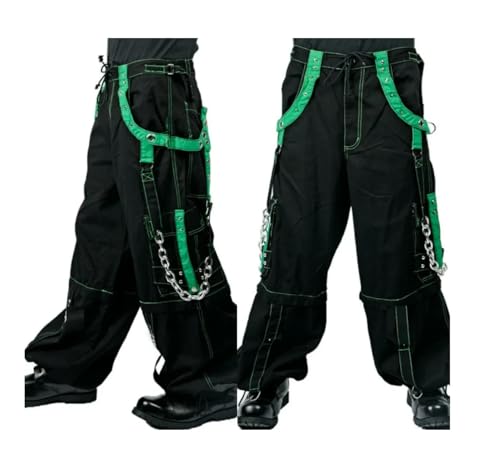 Mens Gothic Bondage Rave Shorts Gothic Biker Cyber Emo Skater Goth Pants2