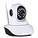 TELECAMERA IP DUE ANTENNE CAMERA HD 720P WIRELESS LED IR LAN MOTORIZZATA WIFI RETE INTERNET tasto reset sotto obiettivo