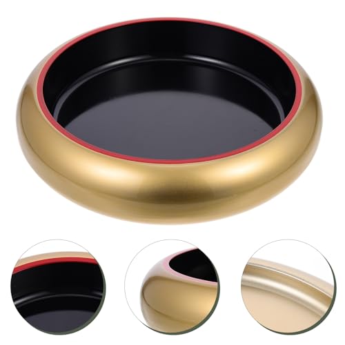 Plato redondo decorativo dorado OUNONA para sushi miniatura 7