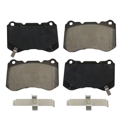 Image of Detroit Axle - Front Ceramic Brake Pads w /Hardware Kit Replacement for 2004