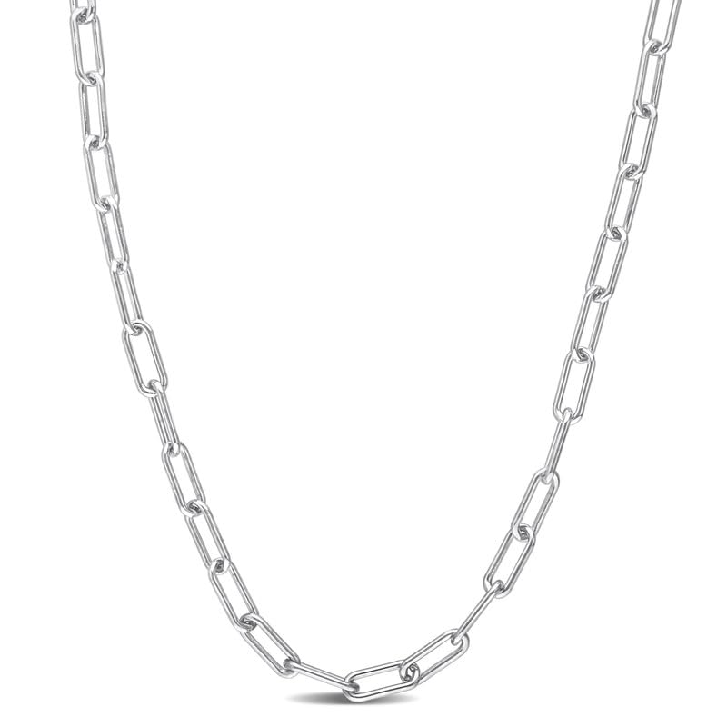 Italian 925 Sterling Silver Paperclip Chain Necklace - for Men & Women - Available in Silver, Yellow or Rose Plated Sterling Silver - in 3.5mm or 5mm Widths - Versatile Lengths: 16in, 18in, 20in, 24in, 32in