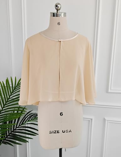 BEAUTELICATE Wedding Bridal Capelet Women Cape Bolero Chiffon Shawl Wrap Shrug Cover Up3