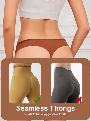 Seamless thongs for Women No Show Ladies Thong Stretch Breathable Panties Soft Comfortable Underwear 6-Pack2