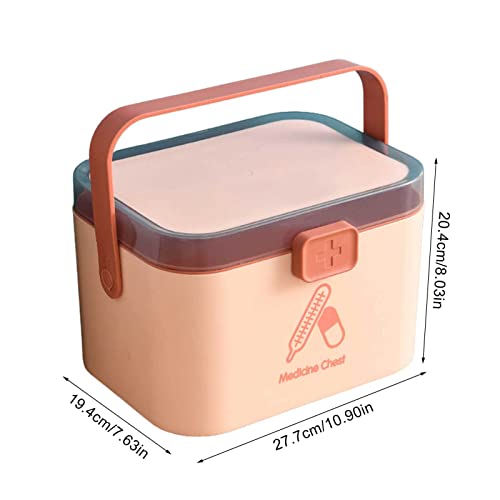First Aid Clear Container Bin - Medicine Storage Box Double Layers,Family Safety Emergency Medicine