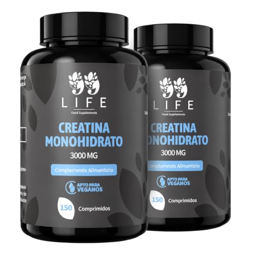 Creatina Monohidrato 3000 mg – Complemento Alimenticio en Comprimidos – 300 Comprimidos – 100 Dosis – Apto para Veganos – Para Adultos Activos