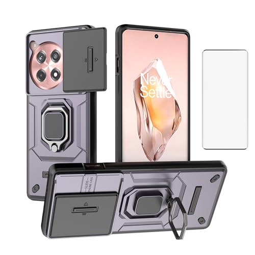 Coque antichoc OnePlus 12R 5G avec anneau support et clapet objectif photo