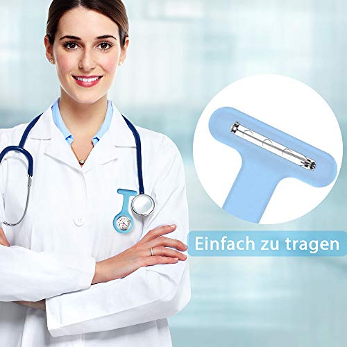 Vegena verpleegstershorloges, verpleegkundige horloge siliconen hoezen zus horloge steekhorloge fob zakhorloges wijzers… - Image 3