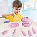 9-Piece Dental Pretend Play Set, Educational Dentist Play Kit with Teeth Model, Toothbrush, Dental Mirror, Syringe, Toothpaste, Tray, and Dental Tools, Fun Pretend Play Doctor Kit for Kids (Pink)