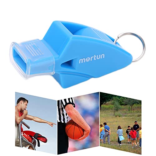 Silbato para baloncesto y fútbol con clip y cordón azul claro miniatura 4