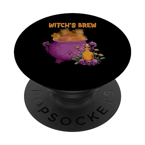 Witch's Brew Spooky Halloween Creepy Ghostly Design PopSockets Swappable PopGrip, Black