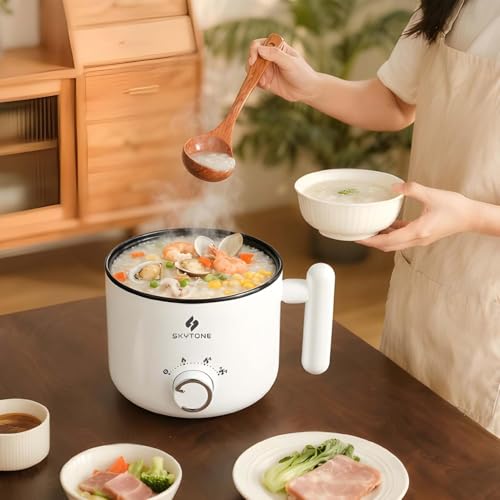 Image of SKYTONE Multipurpose Electric Kettle With Ceramic Coating 2L | Non-Stick Hotpot Cooker For Boil, Steam, Fry, Saute | Multi Cooker Kettle For Water, Milk, Egg, Tea, Soup, Babyfood, Rices (Premium)