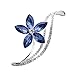 Produktbild Brosche Premium Blumen Pin Damen Herren Kinder Kleidung Accessoires Schmuck Braut Hochzeit Party Brooch Geschenk Schal Anstecknadel Yuwegr (Blau)