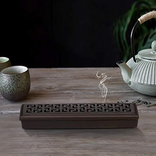 Vosarea Ceramic Incense Burner Coffin Style Hollow Incense Holder For Aromatherapy #TOP3