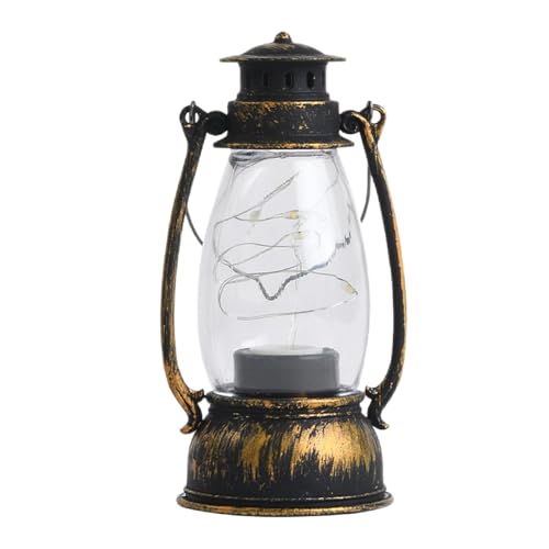Farolillos de exterior con pilas – Farol LED vintage con efecto de llama parpadeante, funciona con pilas, para interior y exterior, ideal para Halloween, o iluminación