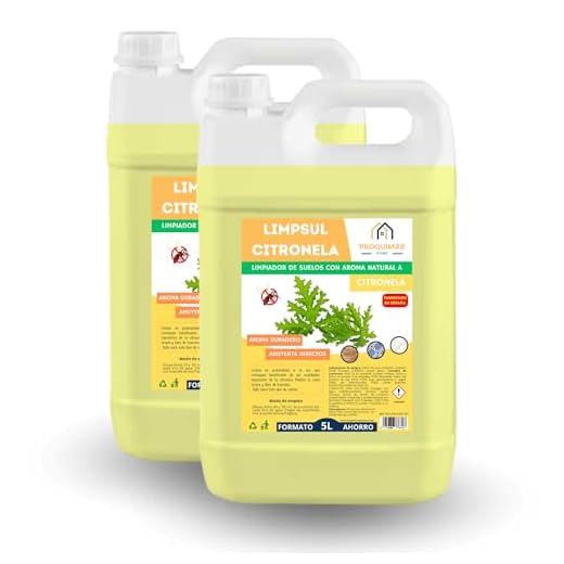 PACK DE 2 FREGASUELOS CON CITRONELA. LIMPSUL CITRONELA. LIMPIADOR CONCENTRADO CON AROMA NATURAL A CITRONELA. FORMATO AHORRO 5 + 5