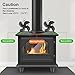 4-Blade Heat Powered Stove Fan for Wood / Log Burner/Fireplace increases 80% more warm air than 2 blade fan