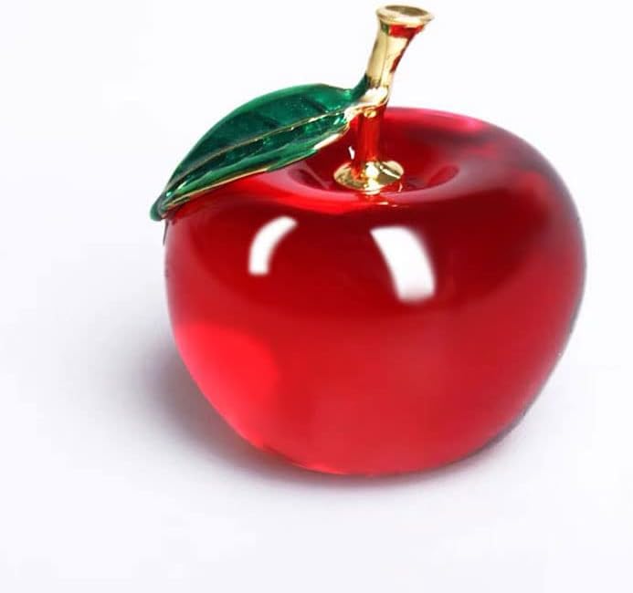 Crystal Ornament Fruits Glass Red Fruit Figurine Handmade Art Gift for Christmas Birthday Ornament