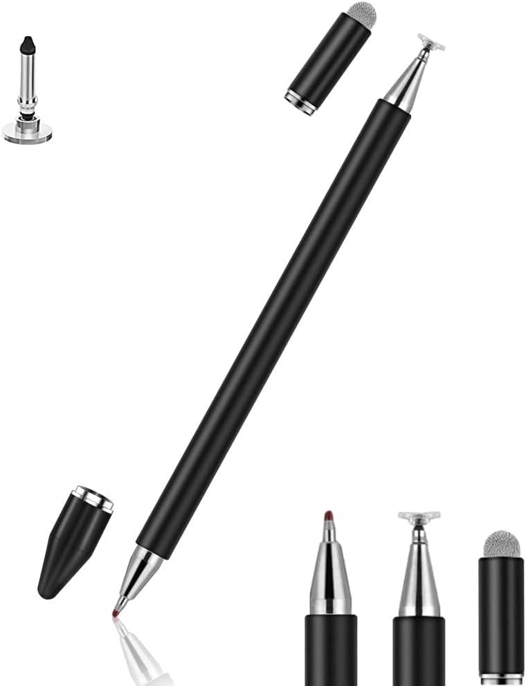 INFOSUN Stylus for iPad, Stylus Magnetic Disc Universal Stylus Pens Touch Screens for Apple/iPhone/iPad pro/Mini/Air/Android/Microsoft/Surface All Capacitive Touch Screens - Black