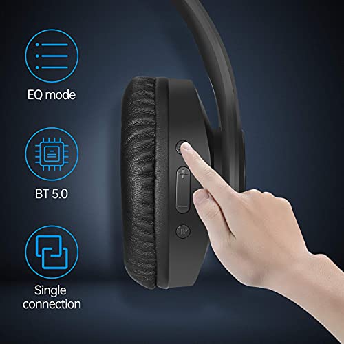 Pollini Bluetooth Headphones Wireless, 40H Playtime Foldable Over Ear Headphones With Microphone, Deep Bass Stereo Headset With Soft Memory-Protein Earmuffs For Iphone/Android Cell Phone/Pc (Black) #TOP2