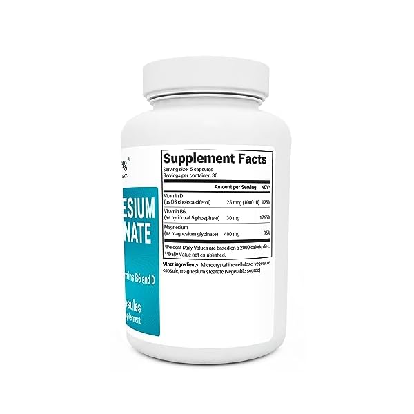 Dr. Berg's Magnesium Glycinate 400mg Fully Chelated Veg Capsules for