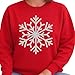 MONIART Glitter Snowflake Christmas Sweatshirt, Sparkly Holiday Crewneck for Women and Men, Red or Black Glitter Snowflake Design, Cozy Winter Pullover, Matching Christmas 2025