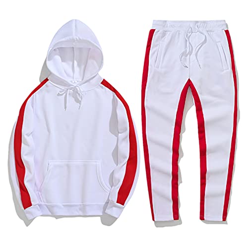 Generic Chándal para hombre de algodón de hombre para correr, chándal de chándal con capucha, pantalones deportivos con capucha y pantalones deportivos al aire libre, informal, con cremallera,