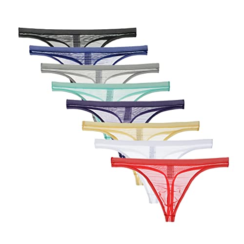 Faringoto Men's Underwear Mesh Bag Thong Breathable Large U Convex Men's Thong #TOP14