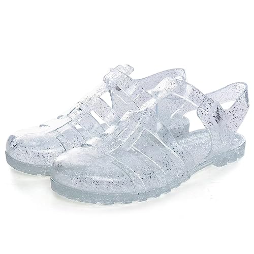 Image of Hee grand Crystal Jelly Heel Sandals for Women Summer Beach Jelly Shoes