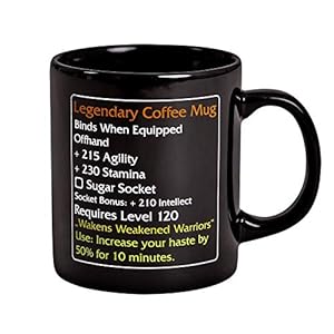 Elbenwald Cup Legendary Koffiemok Niveau 120mmo Item voor World of Warcraft Fans 320ml Ceramic Black