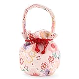 [京のみやび] 女の子巾着 一本手 うすピンク大桜 nkp
