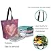 ZzWwR Fashion Extra Large Shoulder Tote Bag, Beauti Heart-shaped in Flowers Canvas Durable Daily Weekender Handle Bag Ideal for Gym Picnic Yoga Beach Travel Kitchen Market Grocery Shopping