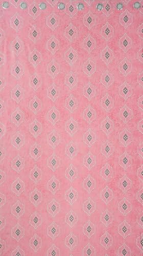Image of Room Darkening Home Decor Curtains for Living Room, Bedroom Doors and Windows Panel, Parda, Eyelets Hanging, Pink, 4 x 8 Feet, 1 Piece