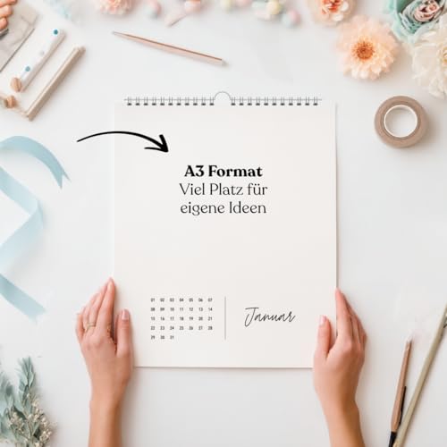 heaven+paper A3 Fotokalender immerwährend jahresunabhängig ohne Jahr zum selbstgestalten Wandkalender im eleganten Design, modern & schick ideal zum verschenken (Simplicity, A3)
