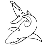 KOYILTD Abstract Line Shark Metal Wall Art - Nautical Coastal Ocean Decor for Home Interiors, Bathrooms & Coastal - Themed Living Spaces | Minimalist Geometric Shark Design (Minimalist)