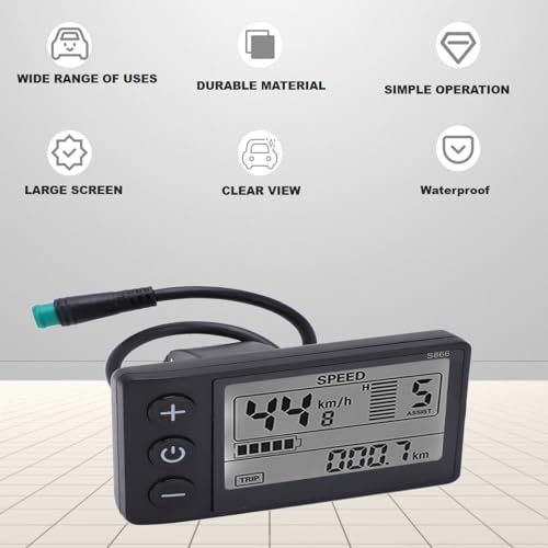 Écran LCD pour vélo électrique S866 étanche à opération simple - 3