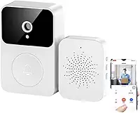 Interfone Inteligente com Câmera e Áudio Wi-Fi, Visão Noturna, Sem Fio