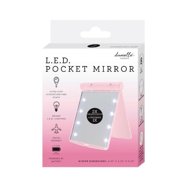 Danielle Creations L.E.D Pocket Mirror Pink