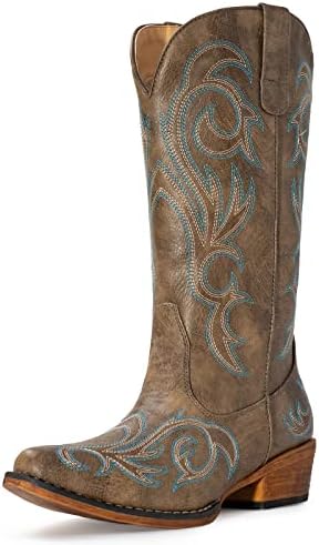 IUV Cowboy Boots For Women Pointy Toe Women's Western Boots Cowgirl Boots