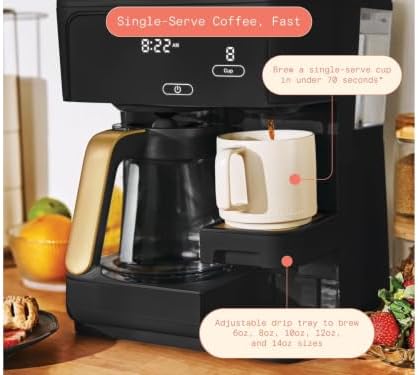 Multi Brew Coffee Maker with Single Serve and Carafe Brewing Options for Countertop Home Use (Black) - 5