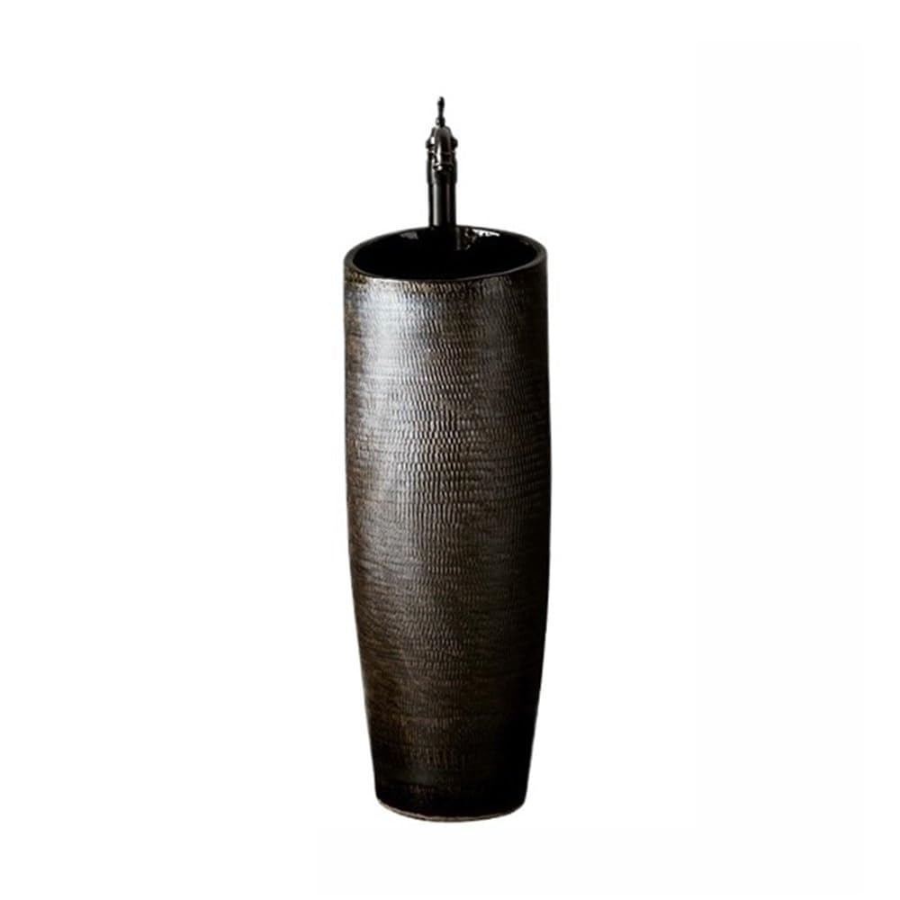 Intérieur Lavabo simple d'extérieur avec robinet et kit de vidange, évier colonne sur pied for balcon Facile à installer
